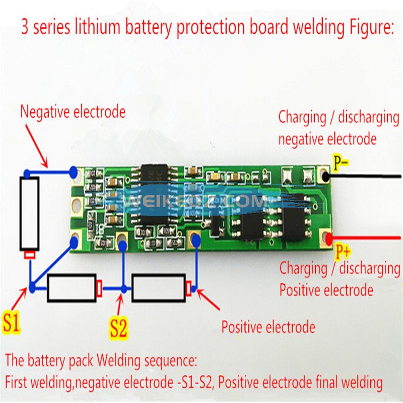 Battery BMS Protection PCB Board for 3/4 packs 18650 Li-ion lithium Battery Cell 