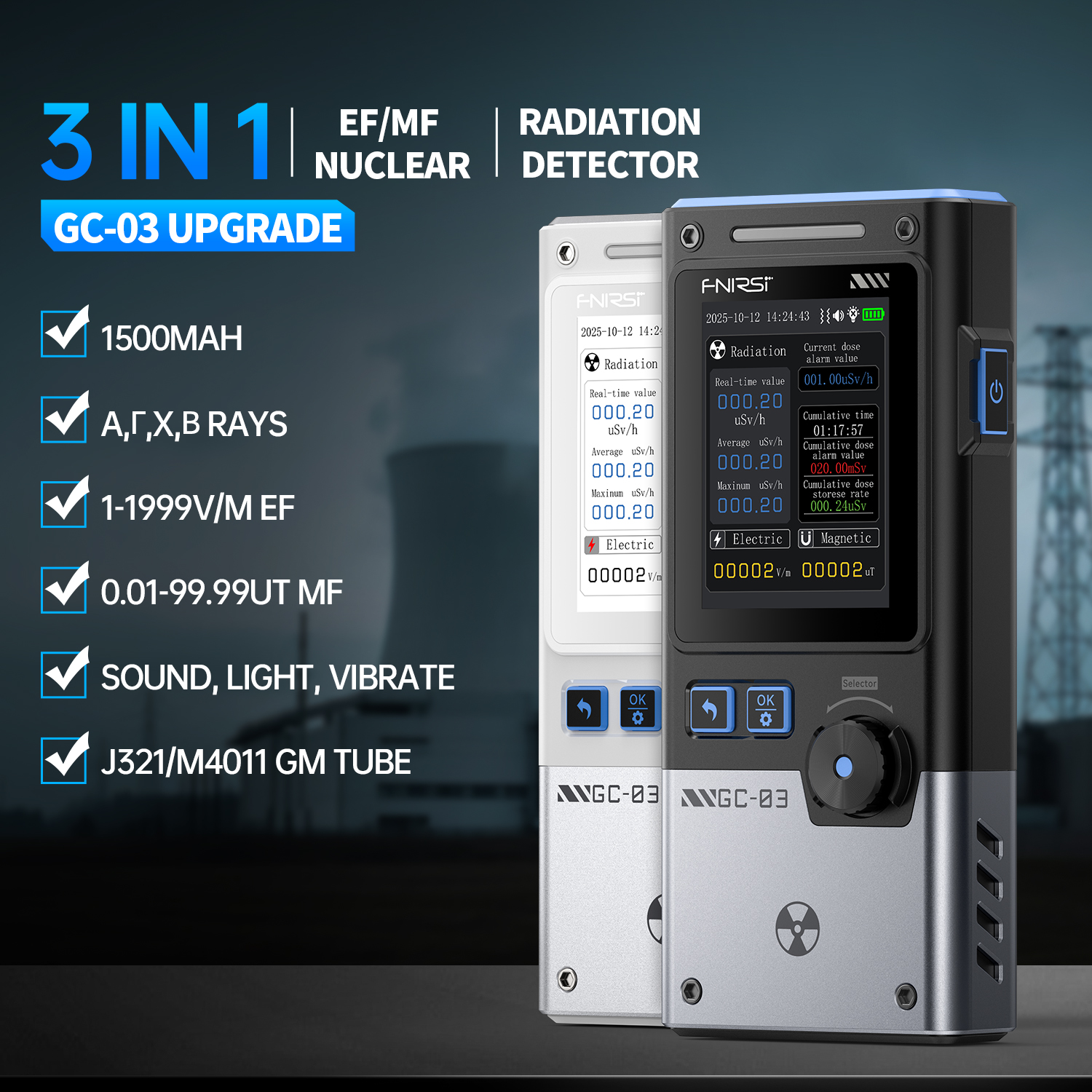 FNIRSI GC-03 3-IN-1 Electromagnetic Radiati